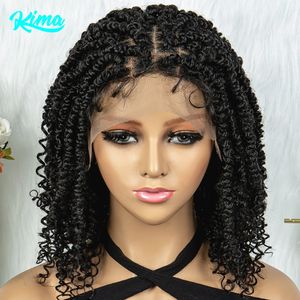 Synthetische kanten voorpruik vlinder Locs gevlochten pruiken dreadlock pruik 14 inch korte knooploze pruiken voor zwarte vrouwen synthetische pruik 240423