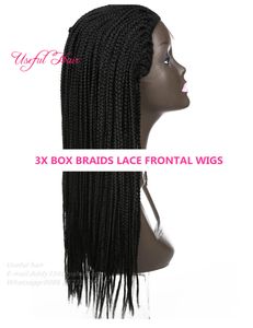 SYNTHETIC LACE FRONT WIG High Density Lace Front Wigs Box Perruques tressées synthétiques pour les femmes noires Épais Full Hand Twist Micro Twist Wigs