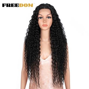 Synthétique Avant de Lacet Perruques Longue Perruque Bouclée 30 pouces Omber Rouge Blonde Dentelle Perruques Pour Les Femmes Noires Résistant À La Chaleur Cosplay Perruques 230524