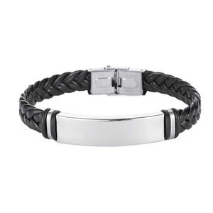 Synthetische lederen geweven armband rvs armbanden vloeiende armbanden polsband ll @ 17 Q0719