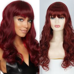 Cabello ondulado largo y sintético con pelucas de balanceo Peluca colorida para mujeres Cosplay Cabello de fiesta diario