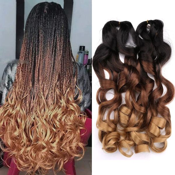 Traité en vrac synthétique tresser les boucles en spirale crochet pré-étiré des tresses ombres françaises pour les femmes 240410