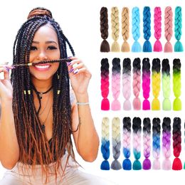 Synthetische Ombre Ultra Braid Blue Hair Extensions 3 Tinted 3 Tone Synthetic Jumbo Ombre Braiding Hair