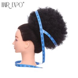 Sintético s 10 pulgadas Moño de pelo corto Cola con cordón Afro Puff Chignon piezas para mujeres Kinky Curly Updo Clip 231025