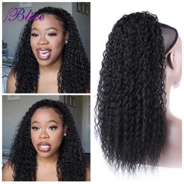 Synthetische Blice Afro Kinky Krullend Haarstukje staart 18 "Koord Haarstukken Met Twee Plastic Kammen 231025