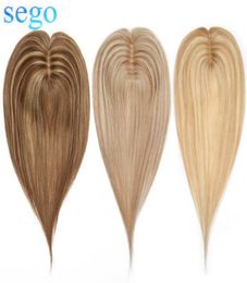 Synthetische S Sego 6x9cm Echte Human Hair Silk Base Women Toppers Natuurlijke lijnclip in S Topstuk recht 2302146398774
