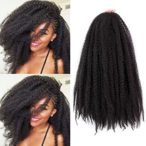 Sintético Corto Marley Crochet Cabello 100g 100% Kanekalon 18 pulgadas Dos Tonos Suave Cubano Dreadlock Afro Kinky Twist Trenza Cabello