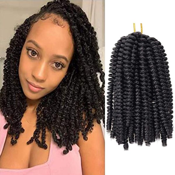 Cabello de torcer de primavera sintética para locos falsos extensiones ombre trenzas de crochet 12 pulgadas pre -giro cabello