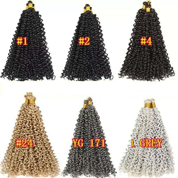 Extensions capillaires synthétiques tressées à l'eau, couleur grise ombrée, 14 pouces, 100g, tresses au Crochet Freetress