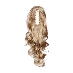 Extension de queue de cheval ondulée synthétique cheveux pince à griffe blonde sur Extensions de cheveux de queue de cheval pour les femmes postiche de queue de poney Style bouclé