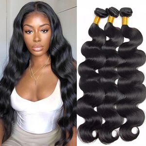 Pelucas sintéticas 12a paquetes de onda corporal 30 pulgadas Remy Remy Virgin sin procesar 100% Cabello humano Cabello de ondas 1 3 4 Bundles Deal 231211