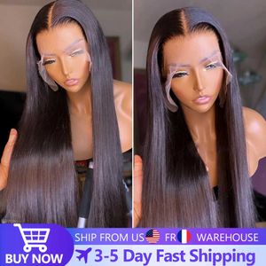 Perruques synthétiques 13x4 Bone Straight Lace Front Wig 13x6 Hd Transparent Brésilien 30 pouces 100% cheveux humains s pour les femmes noires Frontal 230227