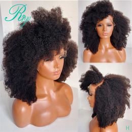 Синтетические парики 13x4, кружевные фронтальные человеческие волосы для чернокожих женщин, предварительно выщипанные с ребенком Реми, афро странные вьющиеся индийские волосы с застежкой спереди 13X6, парик 231027
