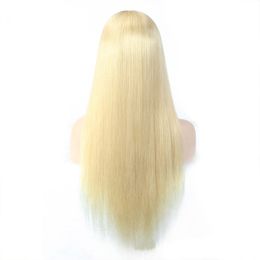 Pelucas sintéticas 150% Densidad Pelucas llenas del cordón Color rubio Sedoso Recto Cuerpo Onda Cabello humano peruano Banda ajustable 613# Yirubeauty 16-32 pulgadas