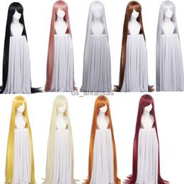 Synthetische pruiken 150 cm 60'''long Rechte Cosplay Wig Synthetisch haar Vrouwen feest Halloween kostuum hitte weerstand Dikte Haar + pruik Cap HKD230818