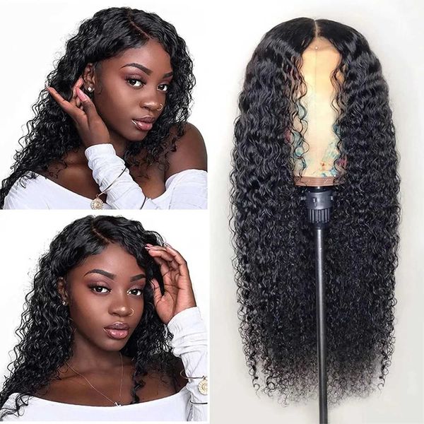 Perruques synthétiques 30 maïs Perm longue perruque synthétique bouclée petite perruque africaine HD couleur naturelle noir femmes perruque de cheveux bouclés utilisation quotidienne perruque 240328 240327