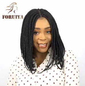 Perruques synthétiques Perruques tressées africaines Cheveux courts pour femmes européennes et américaines Différenciation moyenne Fibre Couvre-tête Boîte Tresse 231211
