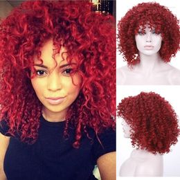 Perruques synthétiques aiiliade noire africaine coiffure bouclée bracelet rouge femme courte femme haute température