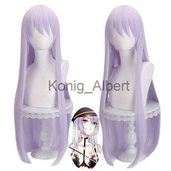 Pelucas sintéticas Anime Vestir muñecas Enamorarse Haimeng Black Mountain Terrier Cai Yinyuan Cosplay Peluca Púrpura claro Peluca larga sintética para mujer x0824