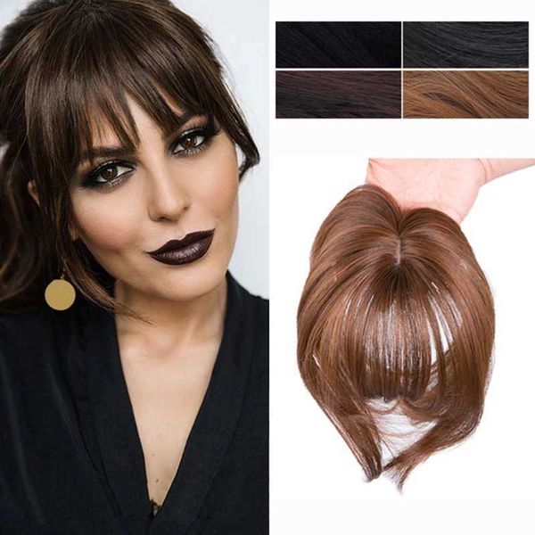 Perruques synthétiques Bangs Gres cheveux synthétiques frange pince frange droite faux cheveux morceau haute température fibre perruque frange pince sur cheveux 240329