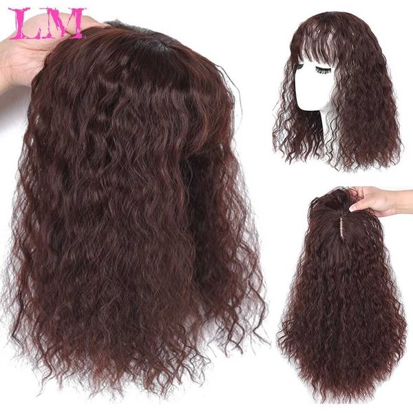 Perruques synthétiques Frange LM Synthétique Longue Ondulée Bouclée Demi-Tête Perruque Femmes Postiches Invisible Tête Top Perruque Bloc Augmenter le Volume des Cheveux 240328 240327