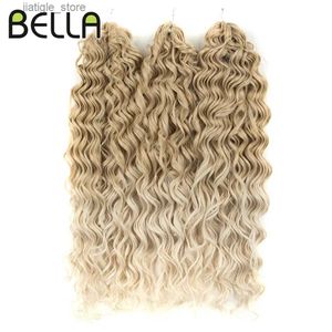 Perruques synthétiques Bella ariel boucler les cheveux profonds torsion torsadés pour femmes 20 pouces ombre crochet faux cheveux tresses de crochet synthétique y240401