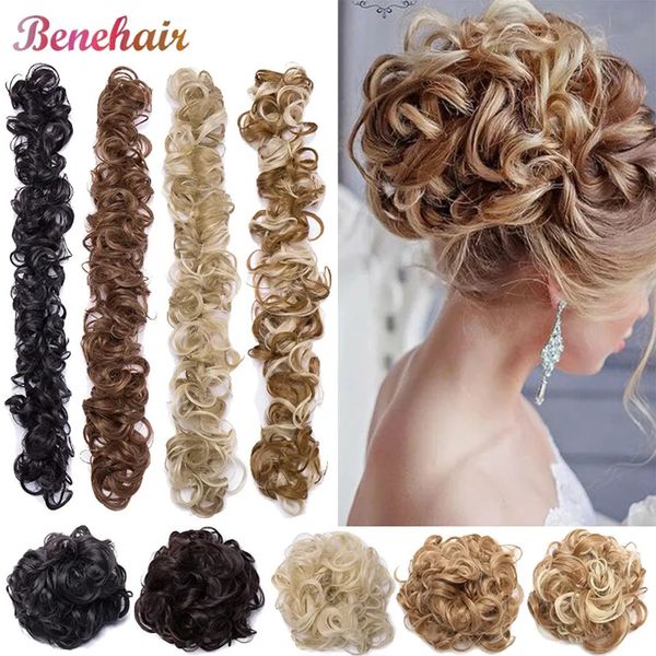 Perruques synthétiques BENEHAIR synthétique femmes Chignon en désordre cheveux Chignon chouchou cheveux Chignon élastique bandeau postiche Chignon Chignon Donut rouleau 231010