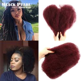 Synthetische pruiken Black Pearl Braziliaans Remy Hair Afro Kinky Curly Bulk Human Hair voor vlechten 1 bundel 50G/PC Braids Hair geen inslag Y240401