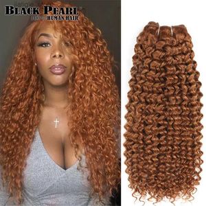 Synthetische pruiken Black Pearl Water Wave Bundels Honey Blonde Bundels Human Hair Bundels Braziliaanse haarbundels Diepe krullende bundels Remy Y240401