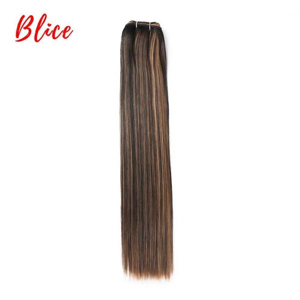 Perruques synthétiques Blice 18-26 pouces cheveux synthétiques 1 PCS/Pack Bundle trame Yaki tissage droit couleur mixte Kanekalon cheveux pour femmes 240329