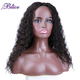 Synthetische pruiken Blice Sluiting Wig Deep Wave Long Hair Gemengde natuurlijke stijl 18 inch gemiddelde lengte voor vrouwen 230314