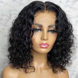 Synthetische pruiken Braziliaanse Deep Wave Front Wig Human Hair s Short S Jerry Curl Bob Preplucked Line S For Women Sale 230227