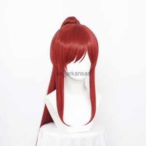 Synthetische pruiken Ccutoo Synthetische Erza Scarlet Cosplay Wig Fairy Tail Women Long Red Wig Cos Anime Cosplay Wigs Heat Resistant Pruiken + Wig Cap HKD230818