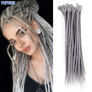 Synthetische pruiken Gekleurd Handgemaakt Dreadlocks haar Reggaehaar Hip-hop stijl Synthetisch gehaakt haar Gehaakte vlechten Zwart Paars Roze 10 strengen 231208