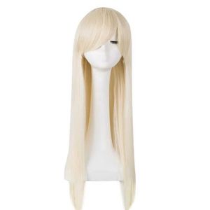 Synthetische pruiken Cosplaypruiken Fei-Show Synthetisch haar Hittebestendige vezel Lange rechte Blonde pruiken Cosplay Kostuums Carnaval Halloween Feest Dames Haarstukje 240329