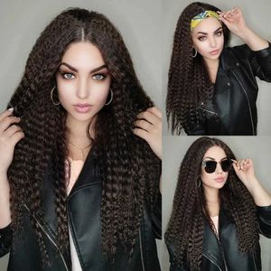 Perruques synthétiques Perruques de cosplay longues perruques synthétiques bouclées crépues pour femmes noires noir brun blond gingembre rouge cheveux blancs perruques de cheveux synthétiques afro crépus bouclés 240327