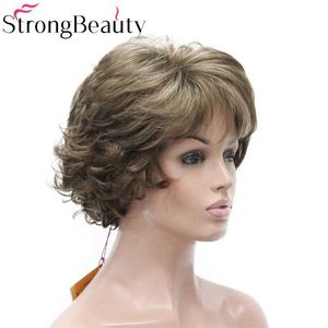 Synthetische Pruiken Cosplay Pruiken StrongBeauty Kort Krullend Synthetische Pruiken Hittebestendige Capless Haar Vrouwen Pruik 240328 240327