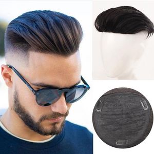 Perruques Synthétiques DIFEI Naturel Noir 40-46g Perruque de Remplacement Avec 3 Clips Clipsés Sur La Tête Homme Fermé