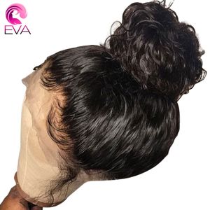 Perruques synthétiques Eva cheveux 360 pleine perruque de dentelle humaine pré plumée bouclée avant pour les femmes 13x6 Hd Transparent 230807