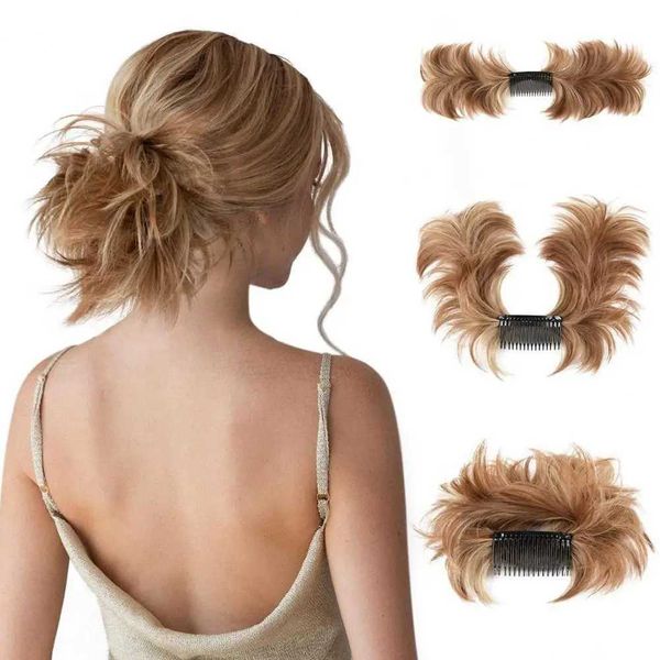 Perruques synthétiques Fluffy Messy Bun Hair Clip Facile à utiliser Griffe Clip Postiche Coiffures polyvalentes Perruque moelleuse pour cheveux fins ou épais 240329