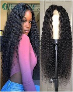 Perruques synthétiques pour les femmes noires longues cheveux noirs bouclés à usage quotidien de perruque bon marché en dentelle synthétique perruques avant1459726