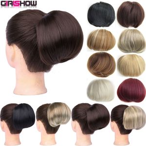 Pelucas sintéticas GIRLSHOW Novia sintética Moño Donut Chignon Pieza de cabello para mujeres Headwear 34 colores 230403