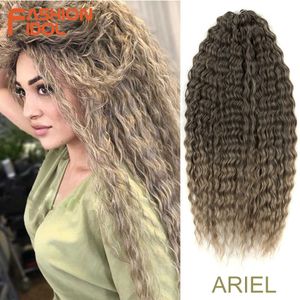 Perruques Synthétiques Cheveux Twist Synthétique Crochet Bouclés 24 Pouces Vague D'eau Tresse Ombre Blonde Brun Tressage Profond 230227