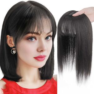 Perruques synthétiques Hair Top Womens 9 * 12cm Clip droit naturel en perruque adapté à Bangs Q240427