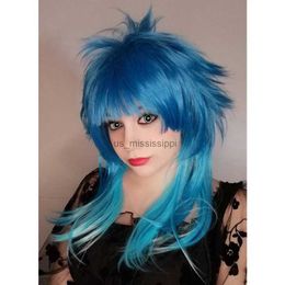 Perruques synthétiques HAIRJOY meurtre dramatique DMMD Seragaki Aoba Cosplay Costume fête perruque deux tons bleu Ombre cheveux synthétiques livraison gratuite L240124