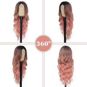 Perruques synthétiques Hd Body Wave Highlight Lace Front Human Ferm Human For Women Frontal Wig pré-cueilled Honey Blonde Colore Fast Drop Livrot Dhank