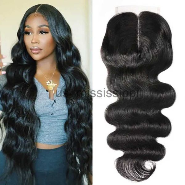 Perruques synthétiques HD Transparent Body Wave Lace Closure 4x1 Lace Closure cheveux humains T Part Lace brésilienne Remy cheveux profonds bouclés pré-épilés x0823