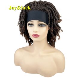 Synthetische Pruiken Hoofdband Dreadlock Pruik Synthetisch Ombre Bruin Zwart Haarband Vrouwen Korte Dreads Vlechten Gehaakte Twist Pruik 230701