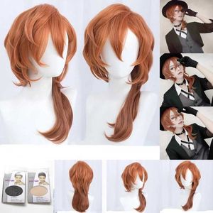 Perruques synthétiques Haute qualité Anime Bungo chiens errants Chuya Nakahara Chuuya Cosplay perruque résistant à la chaleur perruques de cheveux synthétiques 240328 240327