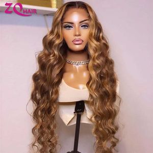 Perruques synthétiques Highlight perruque cheveux humains vague de corps 13x6 HD dentelle frontale perruques pour femmes 200% sans colle 4x4 13x4 HD Full Lace Front perruques de cheveux humains 240329